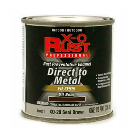 Interior/Exterior Paint, Gloss, Oil Base, Seal Brown, 1/2 Pt